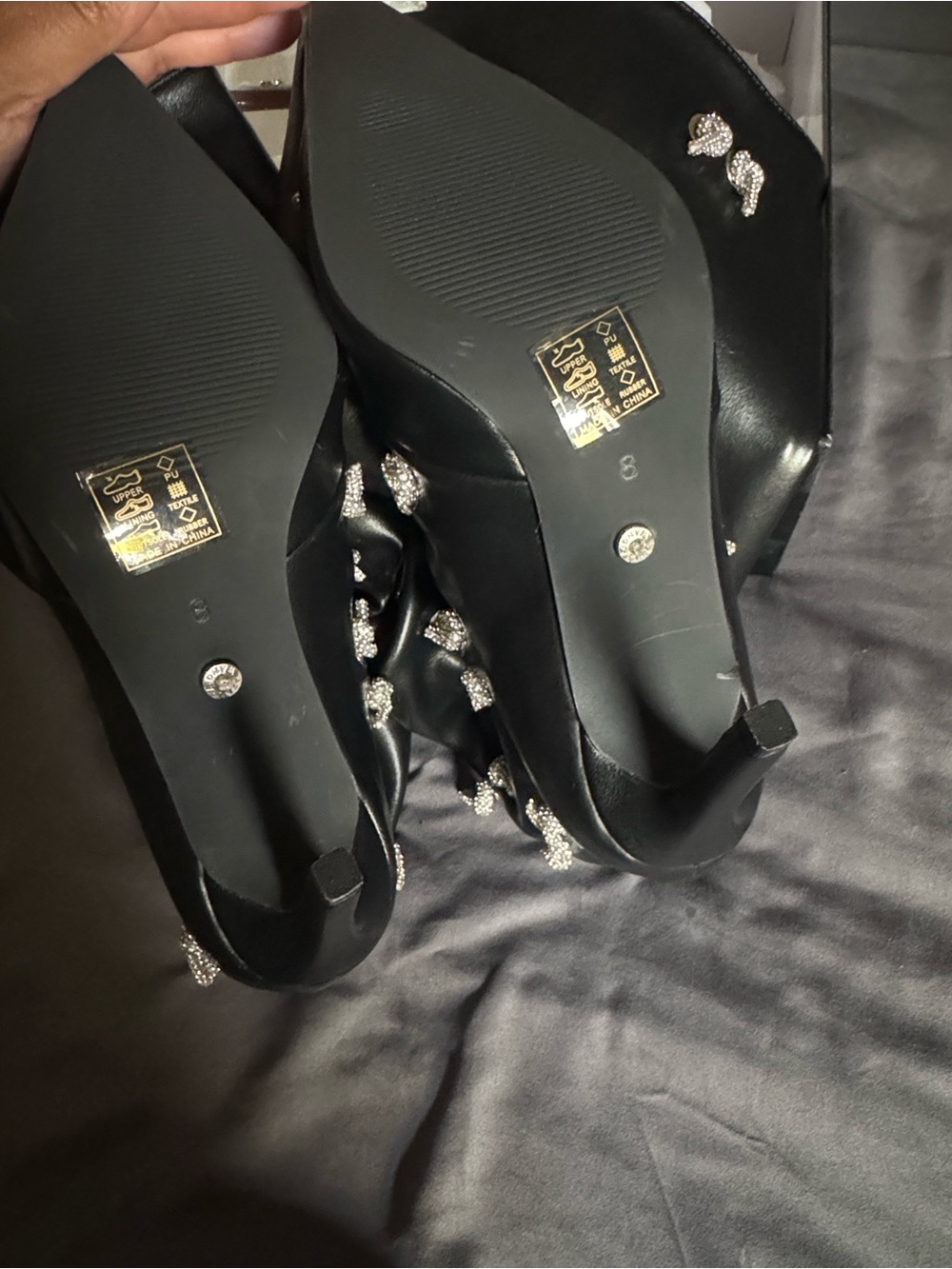 Azalea Wang “Coleman” Embellished Black Boot Size US 8 - Picture 11 of 11